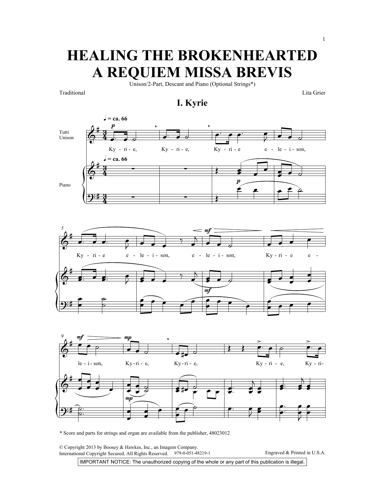 Produktgalerie: Seite 1 von 1 Healing The Brokenhearted (A Requiem Missa Brevis), Lita Grier, Chor