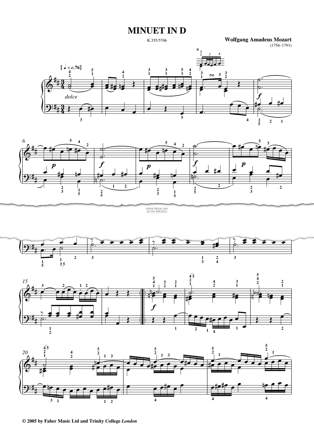 Produktbild zu: Minuet in D K.355/567b