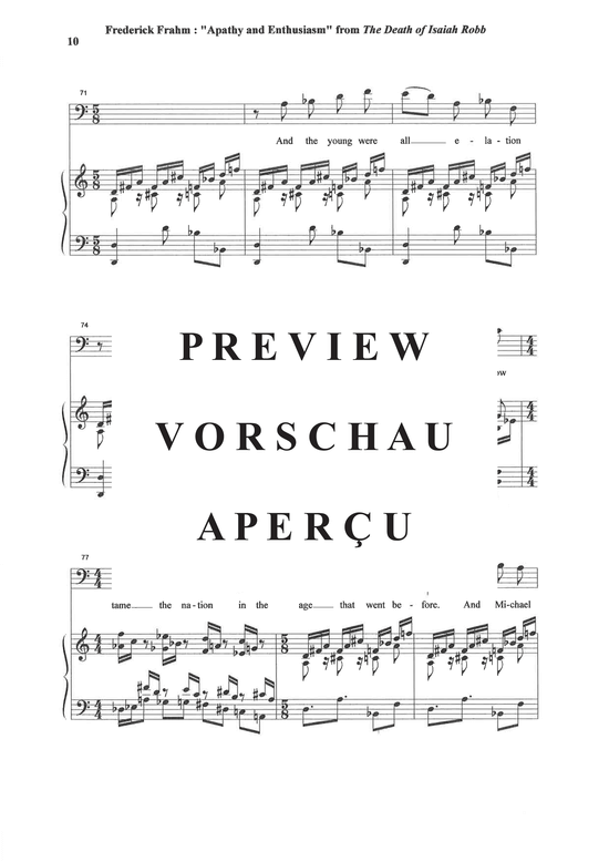Product gallery: Page 11 of 13 Apathy et Enthusiasm from The Death of Isaiah Robb , , (baritone + piano)