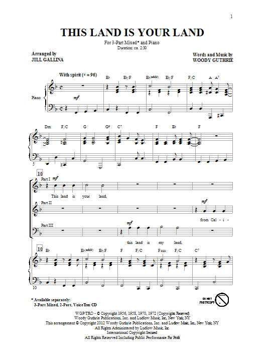 Produktbild zu: This Land Is Your Land (arr. Jill Gallina)