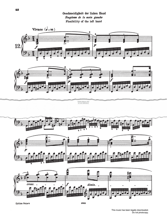 Produktgalerie: Seite 1 von 1 Vivace Study (Op. 740, No.12), Carl Czerny, Klavier