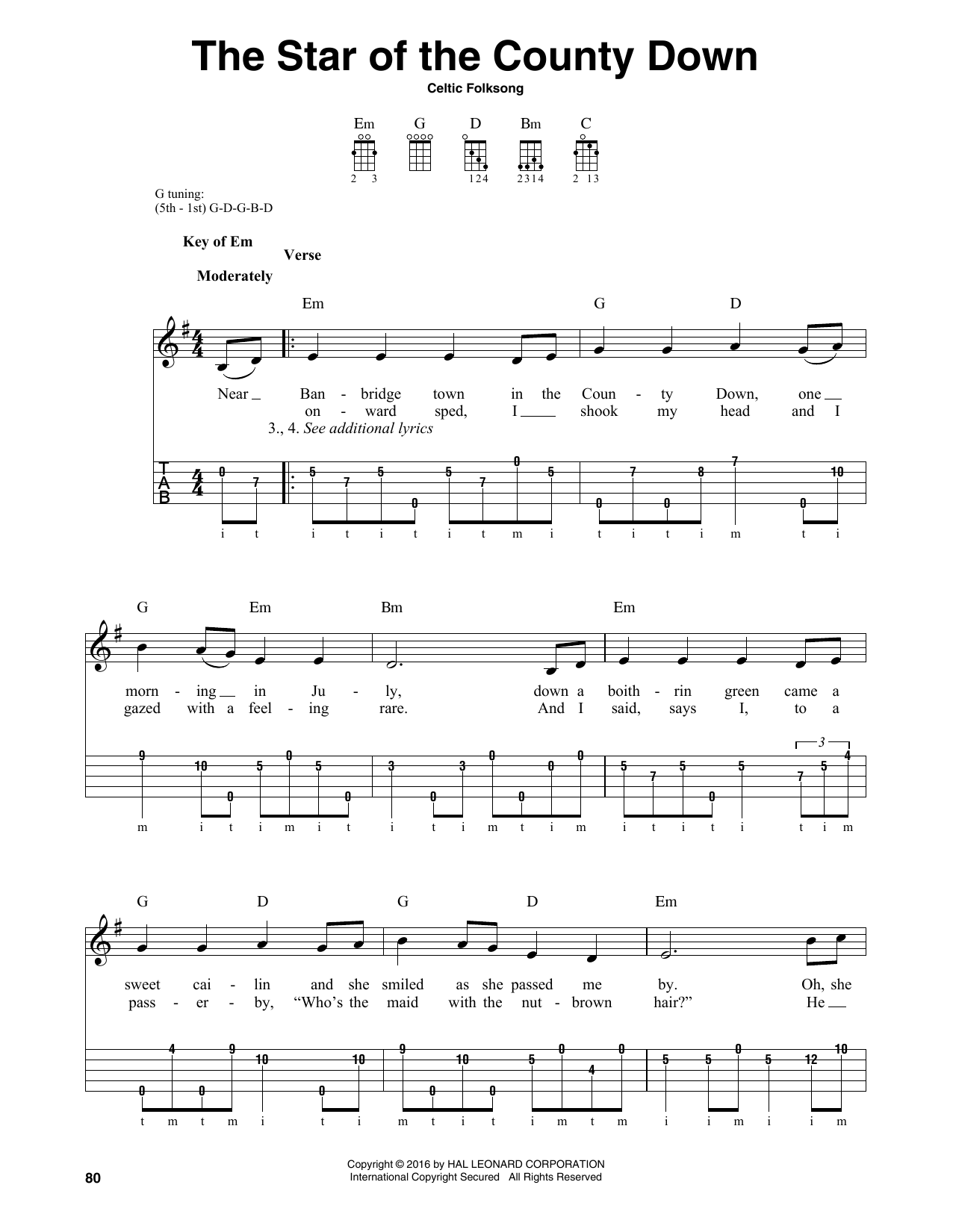 Produktgalerie: Seite 1 von 1 The Star Of The County Down, Celtic Folksong, Banjo