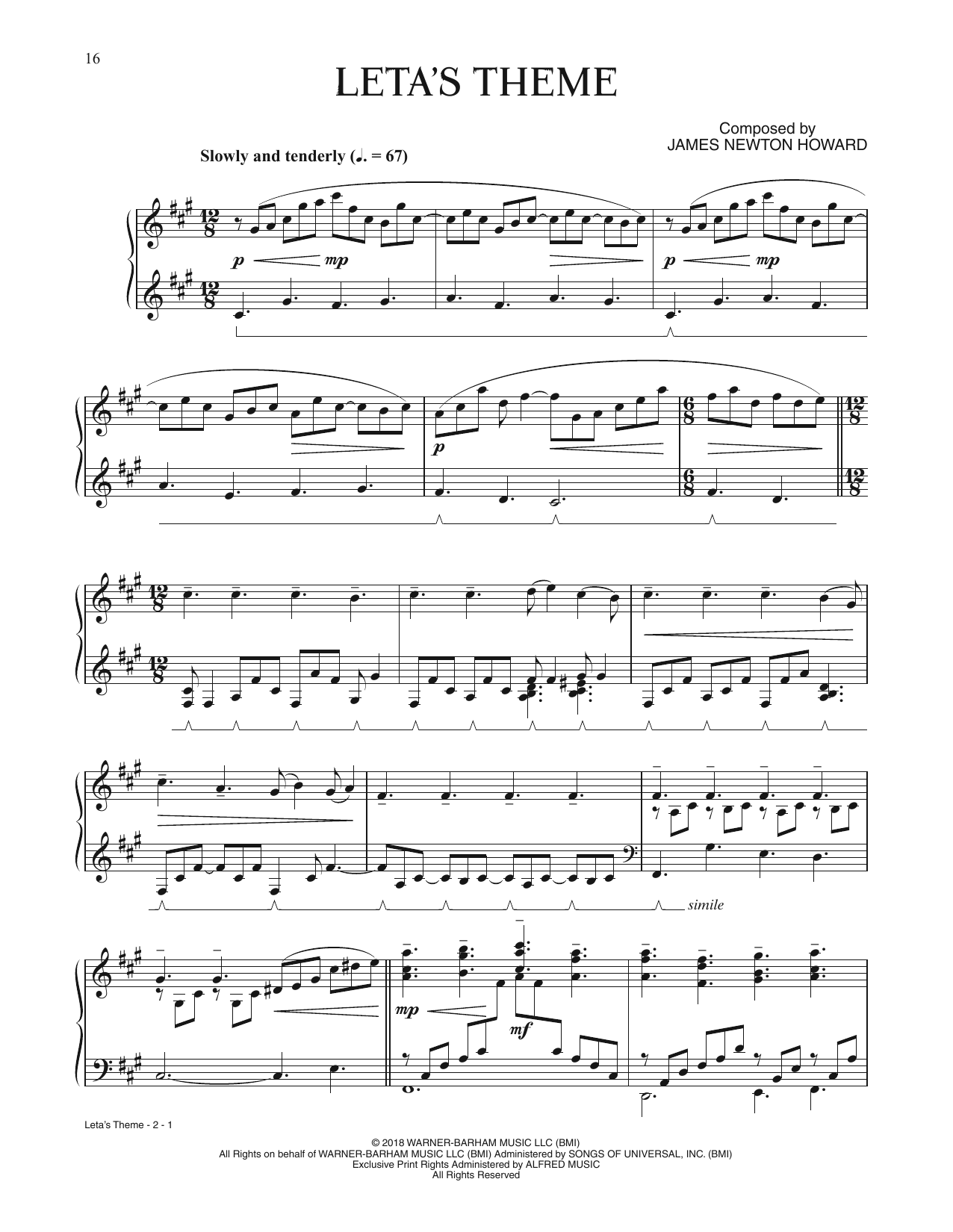 Produktbild zu: Leta's Theme (from Fantastic Beasts: The Crimes Of Grindelwald)