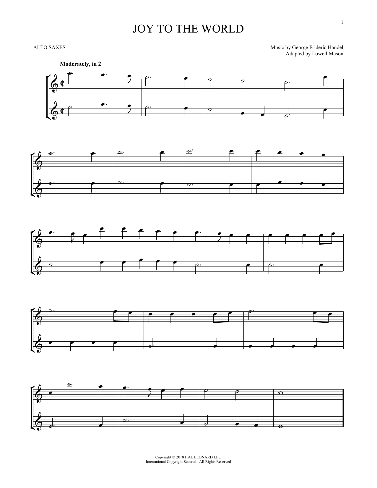 Product gallery: Page 1 of 1 Joy To The World, George Frideric Handel