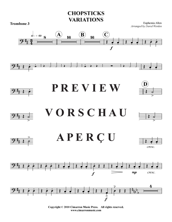 Product gallery: Page 15 of 20 Chopsticks Variations , , (Trombone Quartet)