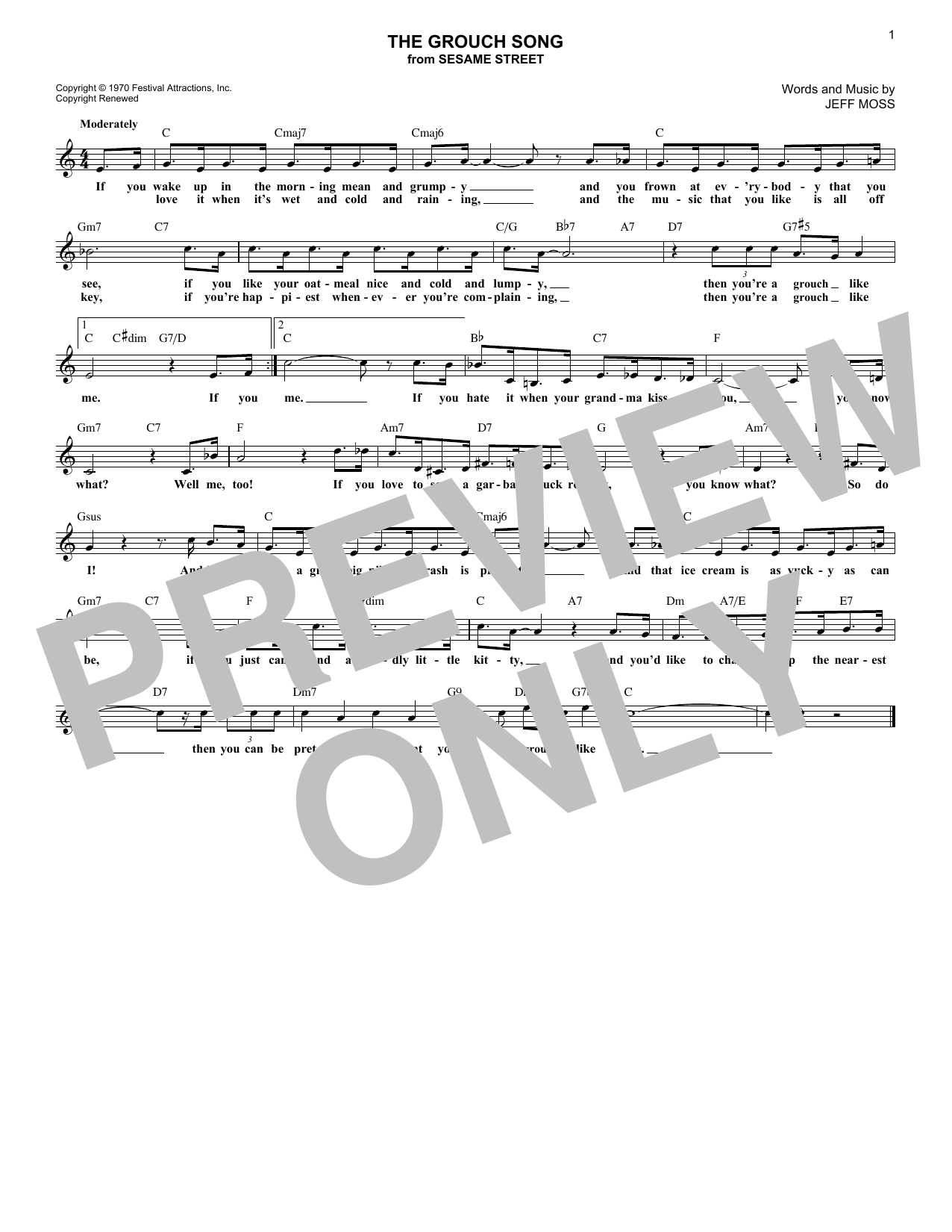 Produktbild zu: The Grouch Song (from Sesame Street)