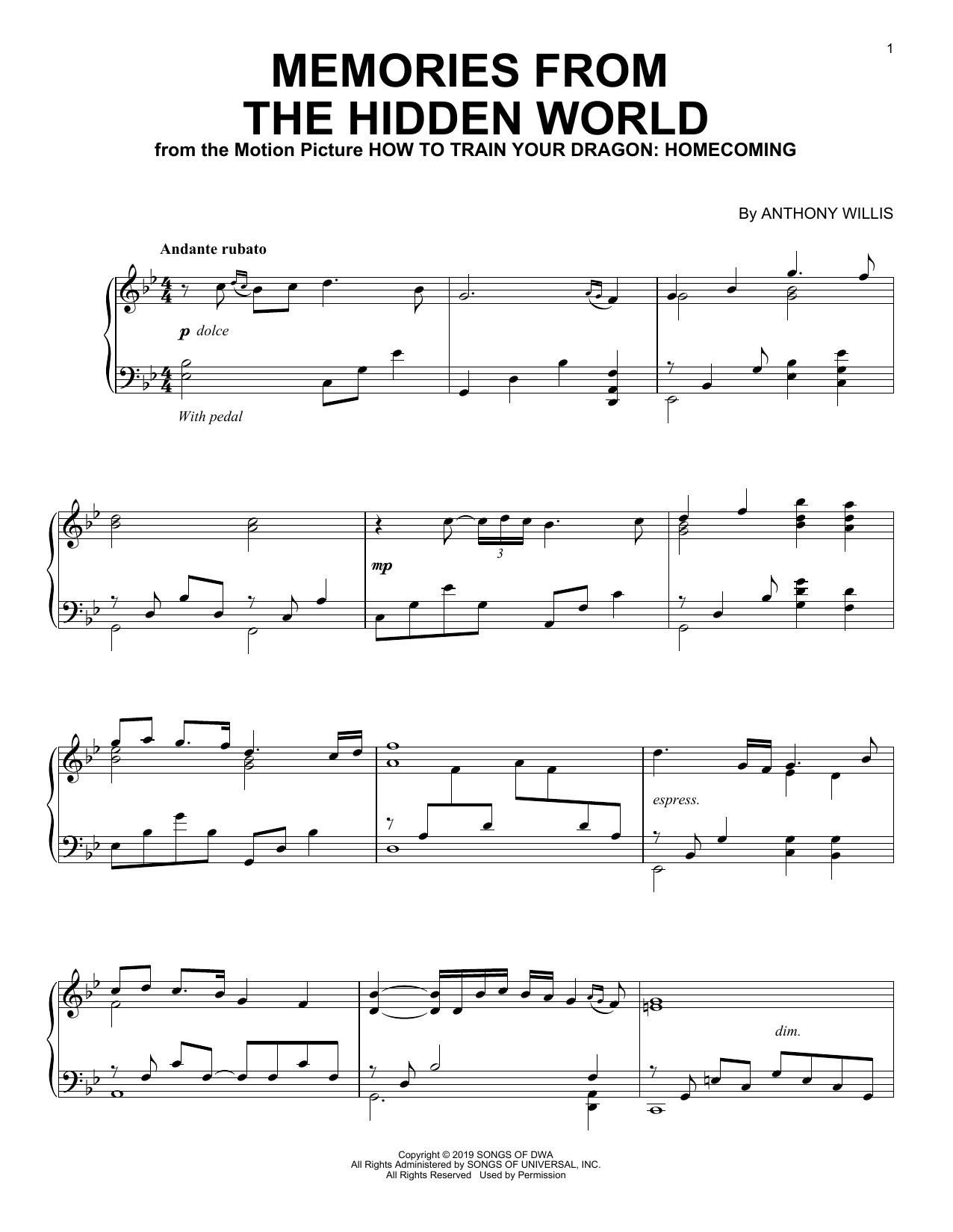 Produktbild zu: Memories From The Hidden World (from How To Train Your Dragon: Homecoming)