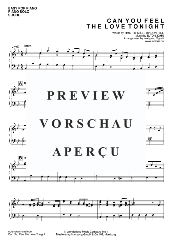 Produktgalerie: Seite 4 von 6 Can You Feel The Love Tonight, John, Elton, Klavier einfach