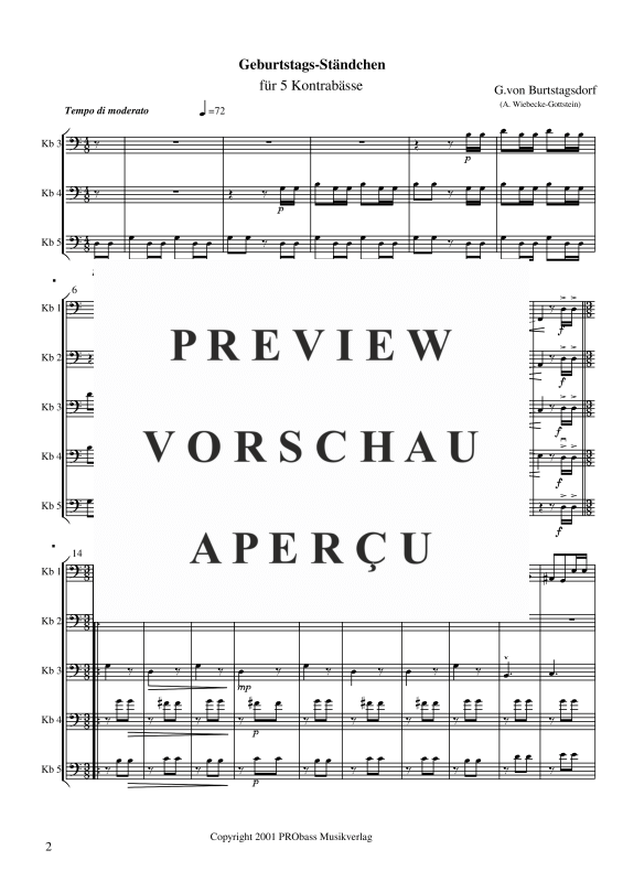 gallery: Geburtstags-Ständchen, , Double Bass Quintet