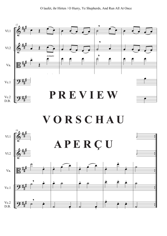 Produktgalerie: Seite 3 von 3 O laufet, ihr Hirten , , (Streicherquintett)