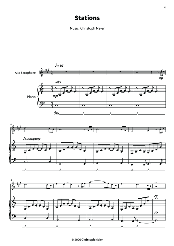 Produktgalerie: Seite 1 von 11 Stations - Gentle Melodies for Weddings, Church, and Other Occasions, , Altsaxophon und Klavier