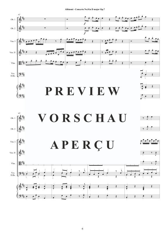 Product gallery: Page 7 of 11 Concerto No.8 in D-Dur Op.7, , 2 Solo Oboes, String Ensemble, and Harpsichord (Bc)