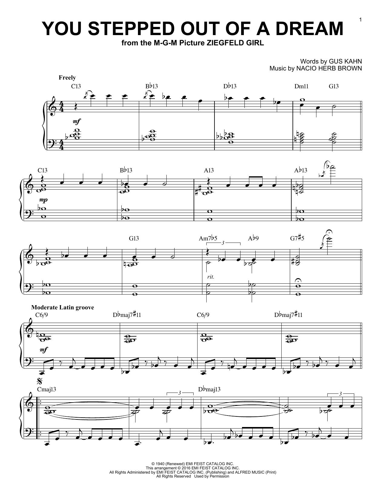 Product gallery: Page 1 of 1 You Stepped Out Of A Dream (arr. Brent Edstrom), Nacio Herb Brown