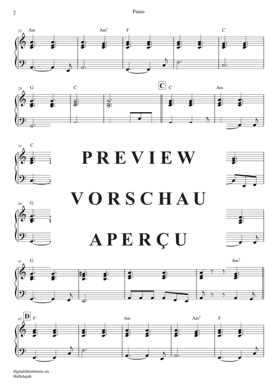Produktgalerie: Seite 18 von 20 Hallelujah , Cohen, Leonard, (Trompeten Trio + Klavier)