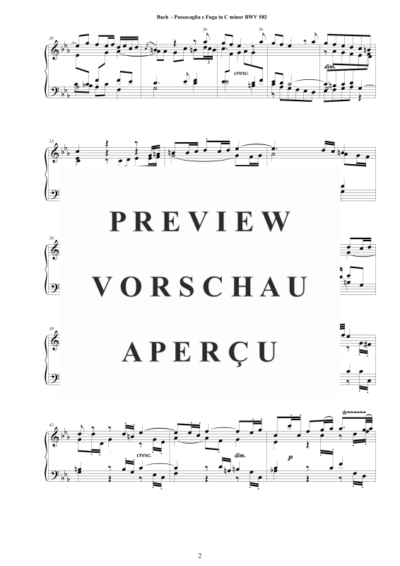 Produktgalerie: Seite 3 von 11 Passacaglia e Fuge in C-Moll BWV 582, , Cembalo/Klavier Solo