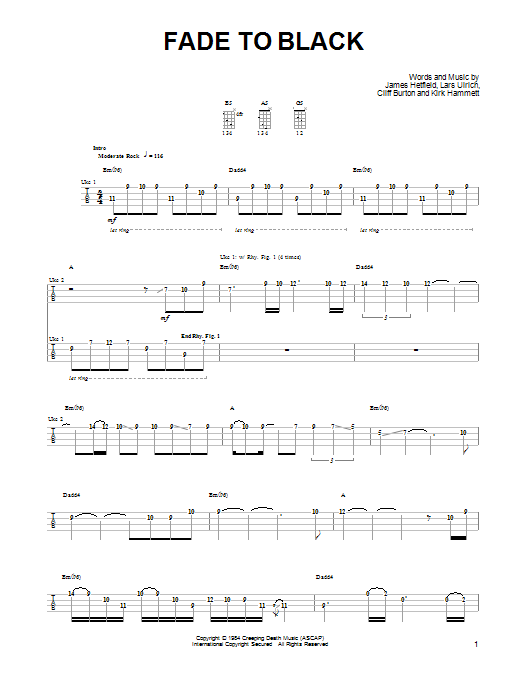 Product gallery: Page 1 of 1 Fade To Black, Metallica