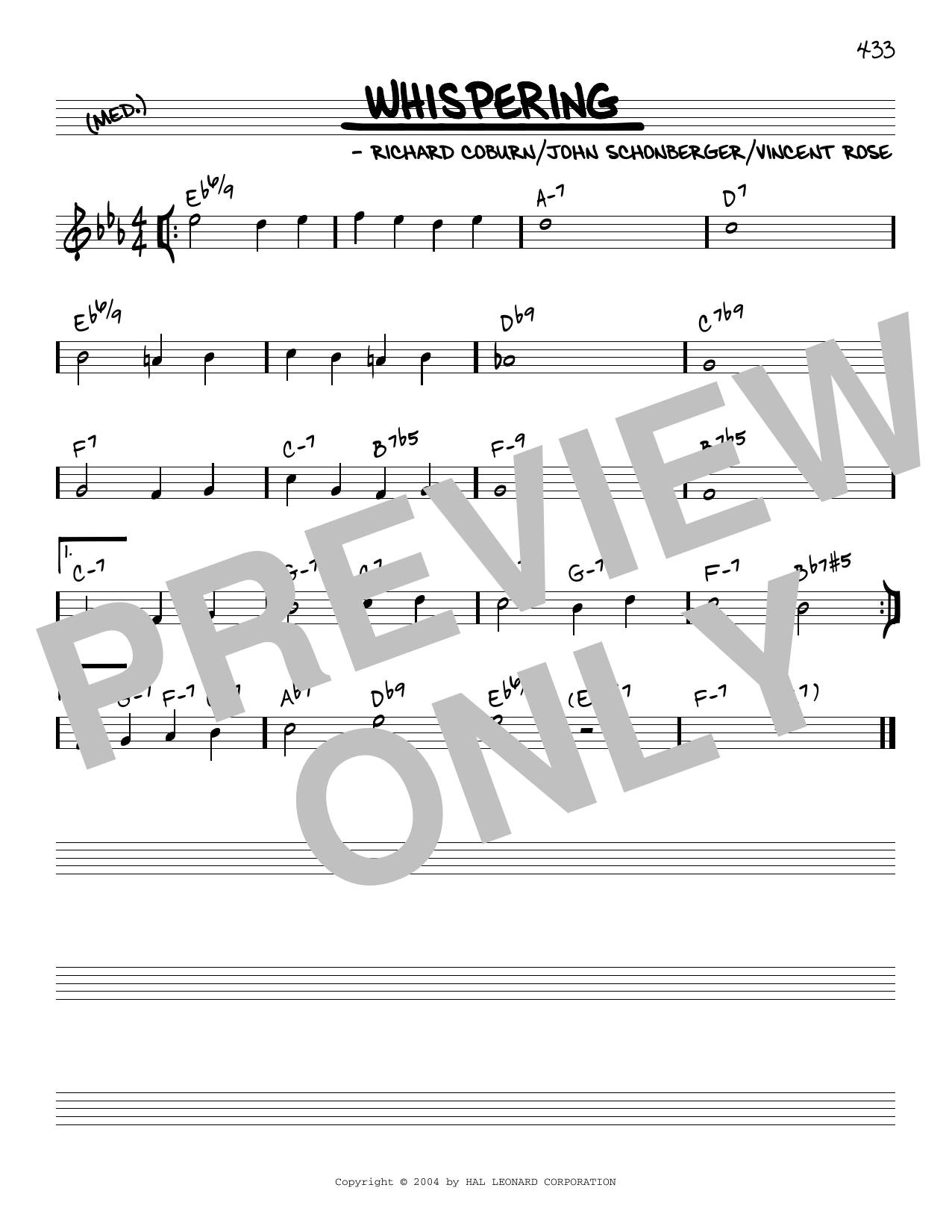Produktbild zu: Whispering [Reharmonized version] (arr. Jack Grassel)