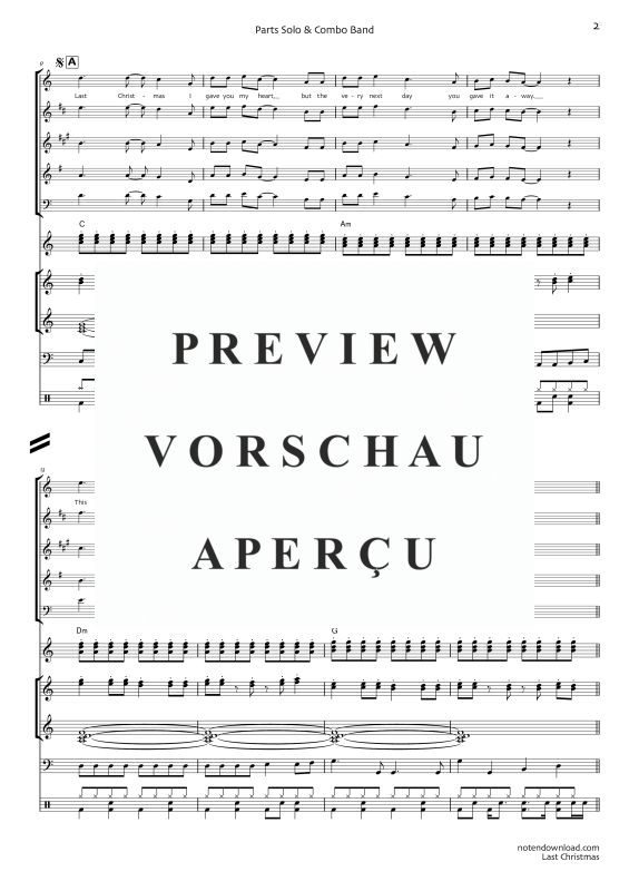 Product gallery: Page 7 of 11 Last Christmas, Wham!, Combo band and solo instruments in C, Bb, E flat, F and C bass clef