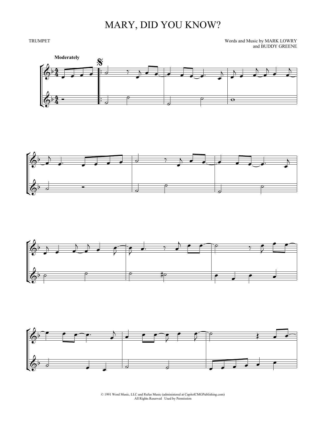 Produktgalerie: Seite 1 von 1 Mary, Did You Know?, Mark Lowry, Trompete