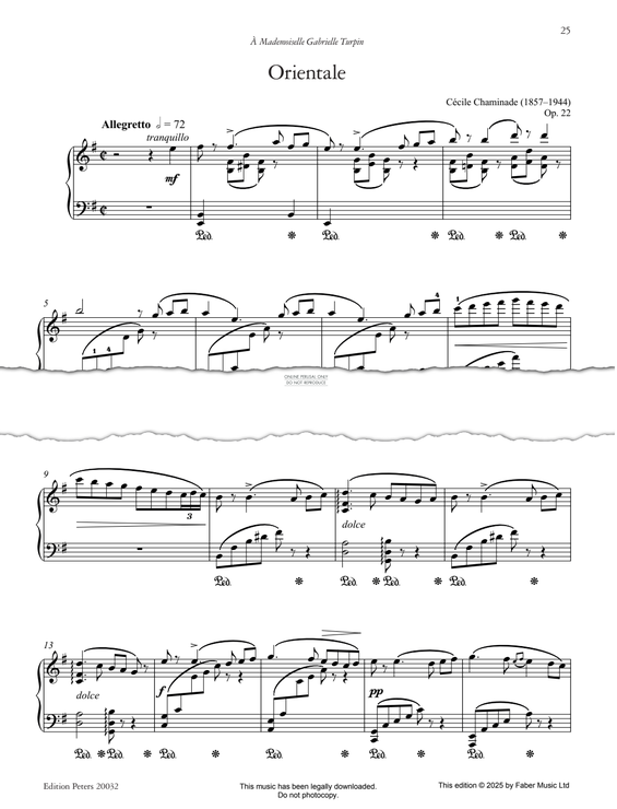 Produktgalerie: Seite 1 von 1 Orientale Op. 22, Cécile Chaminade, Klavier