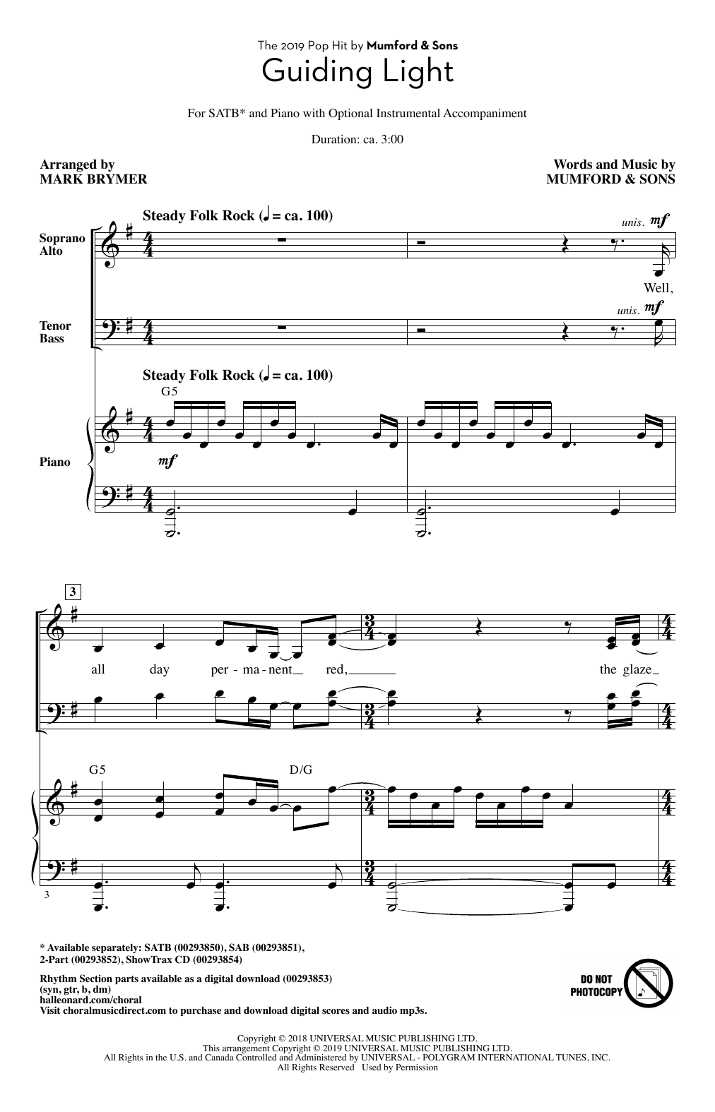 Product picture to: Guiding Light (arr. Mark Brymer)