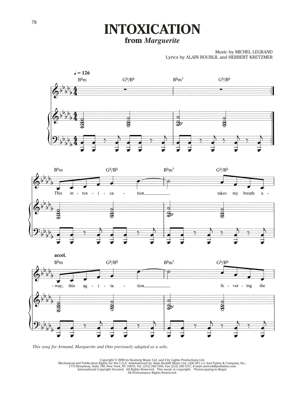 Produktgalerie: Seite 1 von 1 Intoxication (from Marguerite), Michel LeGrand, Gesang, Klavier