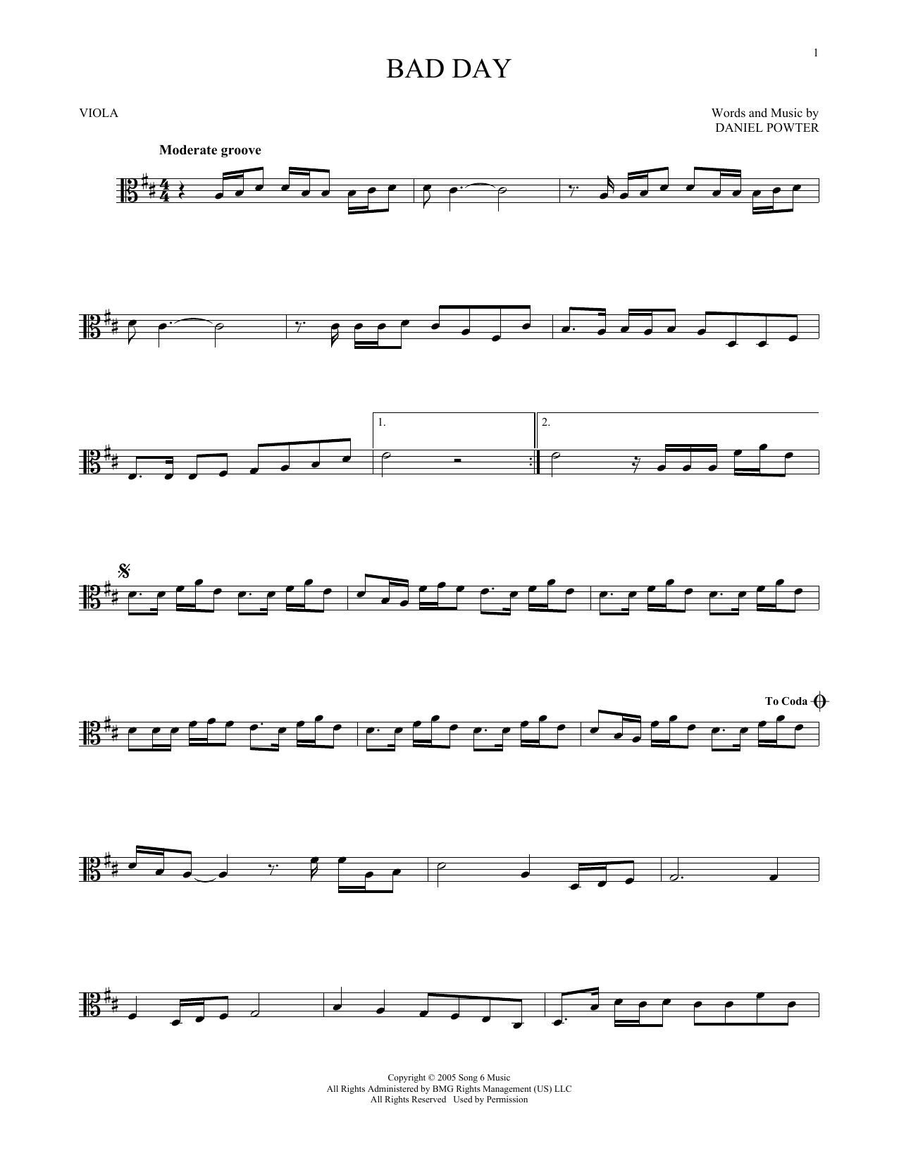 Product gallery: Page 1 of 1 Bad Day, Daniel Powter
