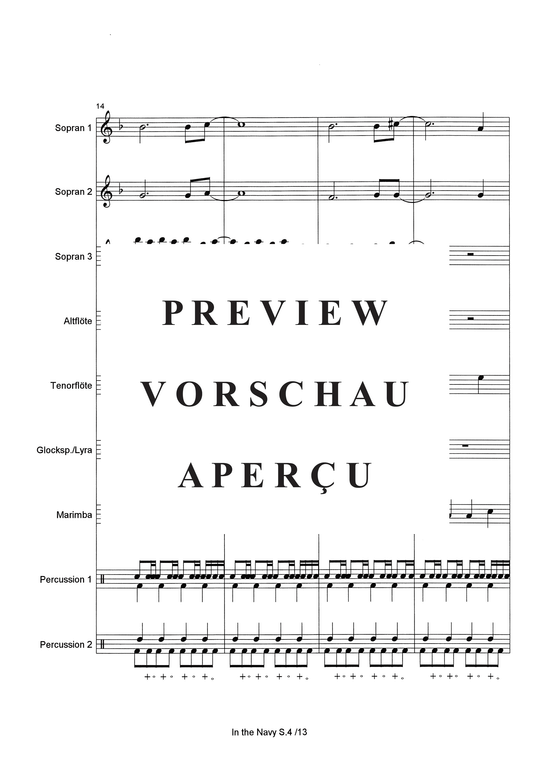 Produktgalerie: Seite 7 von 14 In the Navy , Village People, (Flöten-Quintett + Percussion)