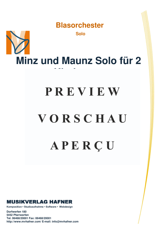 Product gallery: Page 2 of 11 Minz und Maunz Solo für 2 Klarinetten, , (large wind orchestra)