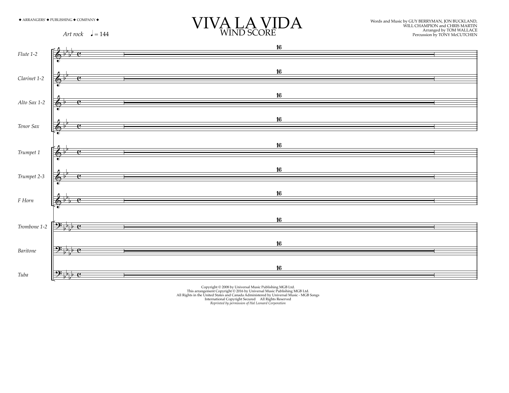 Produktbild zu: Viva La Vida - Wind Score