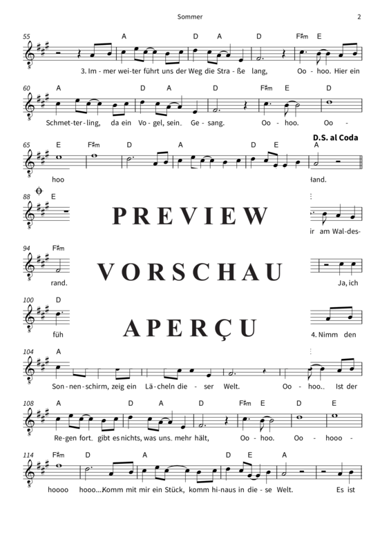 gallery: Sommer, Yvaine, Vocal and Chords Leadsheet