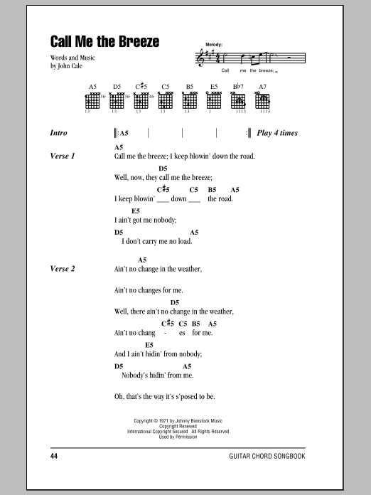 Produktgalerie: Seite 1 von 1 Call Me The Breeze, Lynyrd Skynyrd, Gitarre