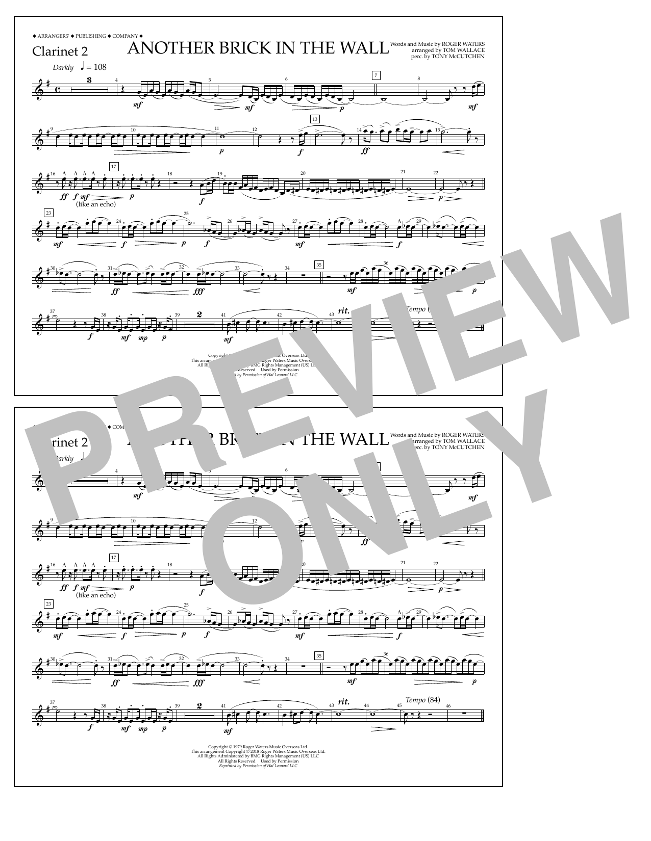 Produktbild zu: Another Brick in the Wall - Clarinet 2