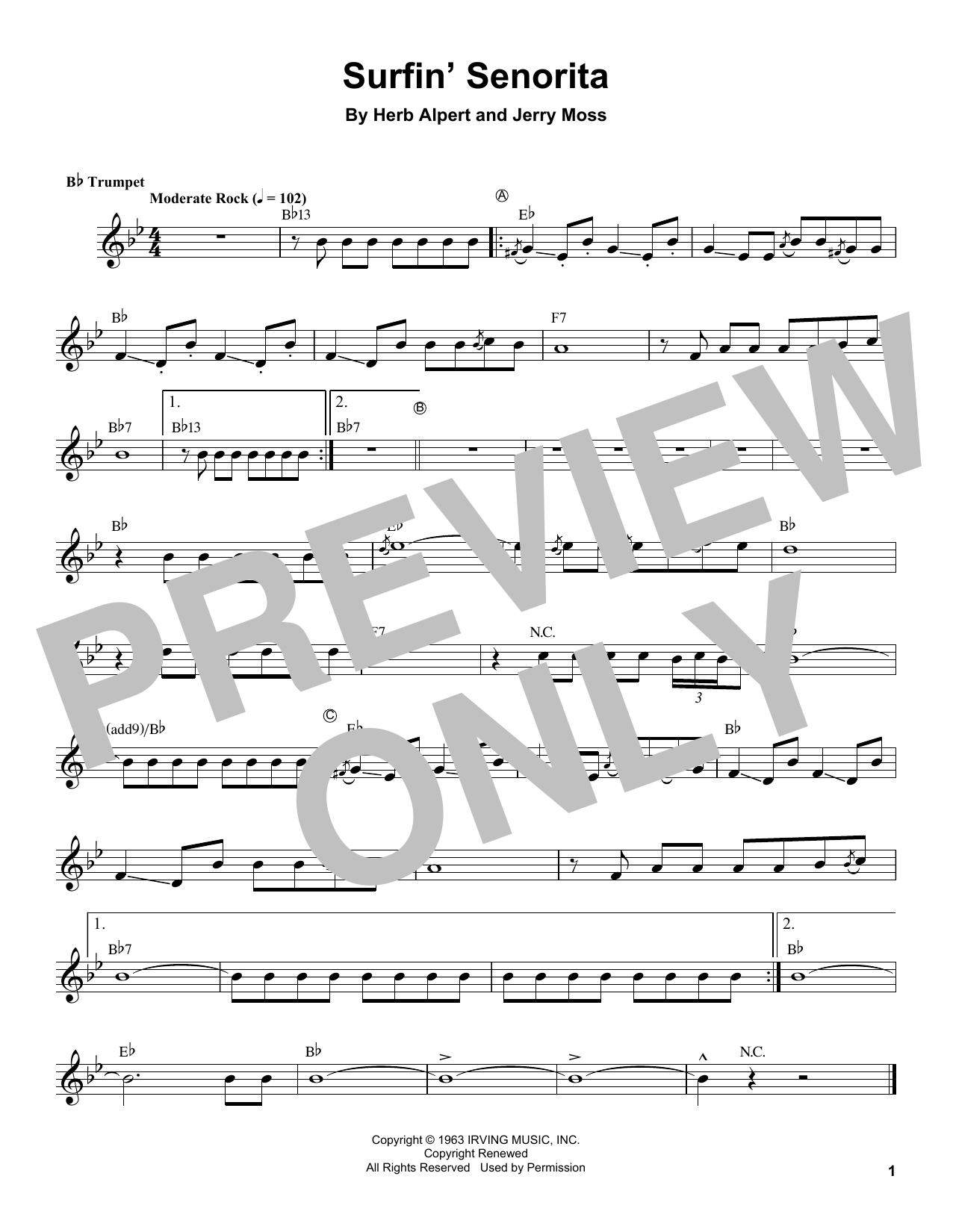 Produktgalerie: Seite 1 von 1 Surfin' Señorita, Herb Alpert, Trompete