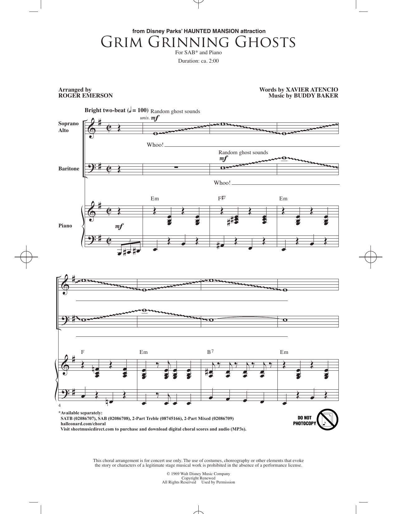 Product picture to: Grim Grinning Ghosts (arr. Roger Emerson)