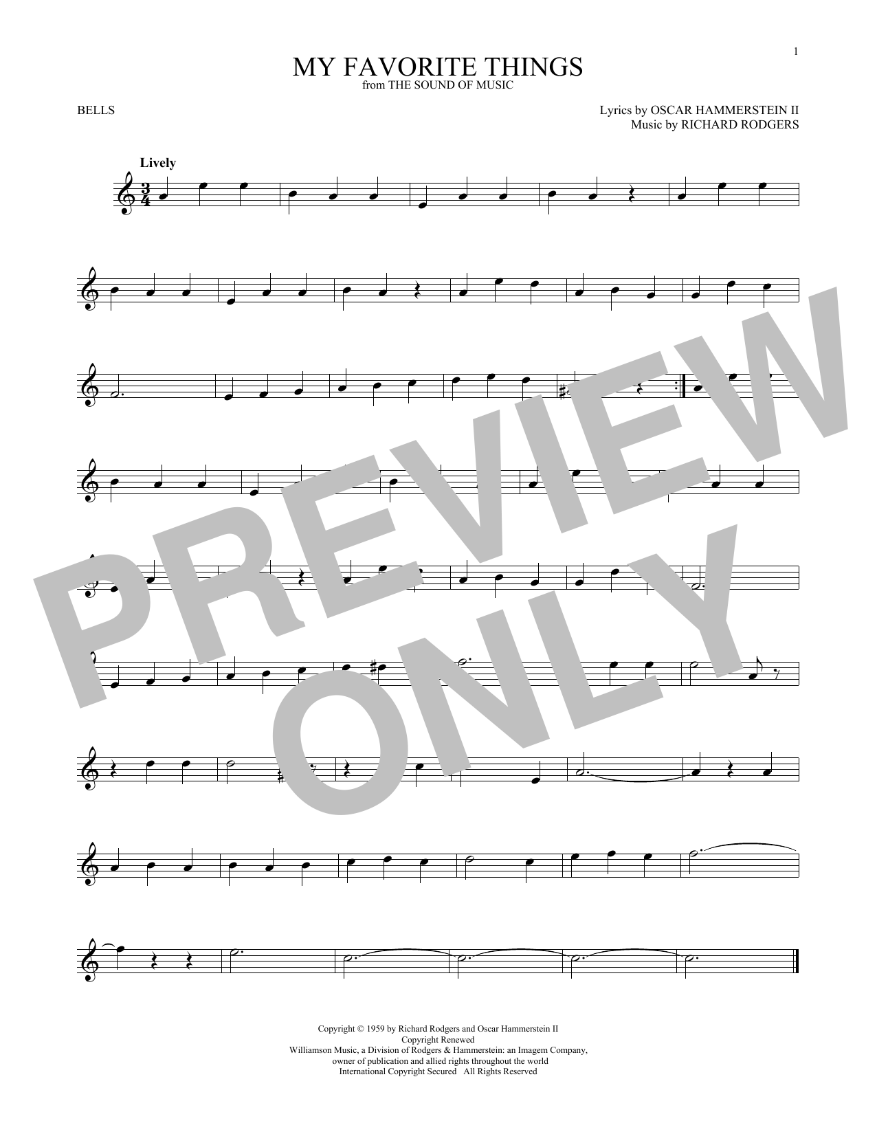 Produktgalerie: Seite 1 von 1 My Favorite Things (from The Sound Of Music), Rodgers & Hammerstein, Percussion