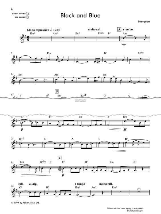 Product gallery: Page 1 of 1 Black And Blue, Andy Hampton