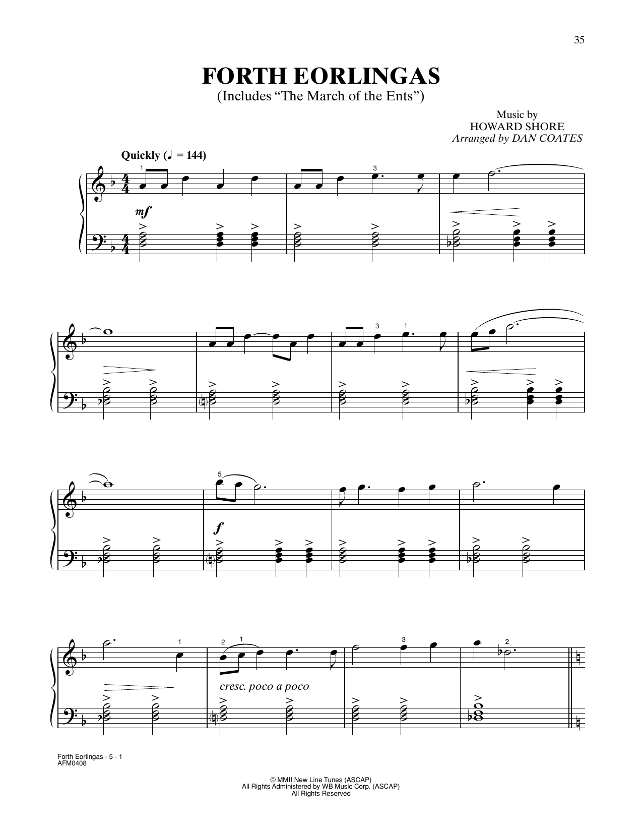 Product picture to: Forth Eorlingas (from The Lord Of The Rings: The Two Towers) (arr. Dan Coates)