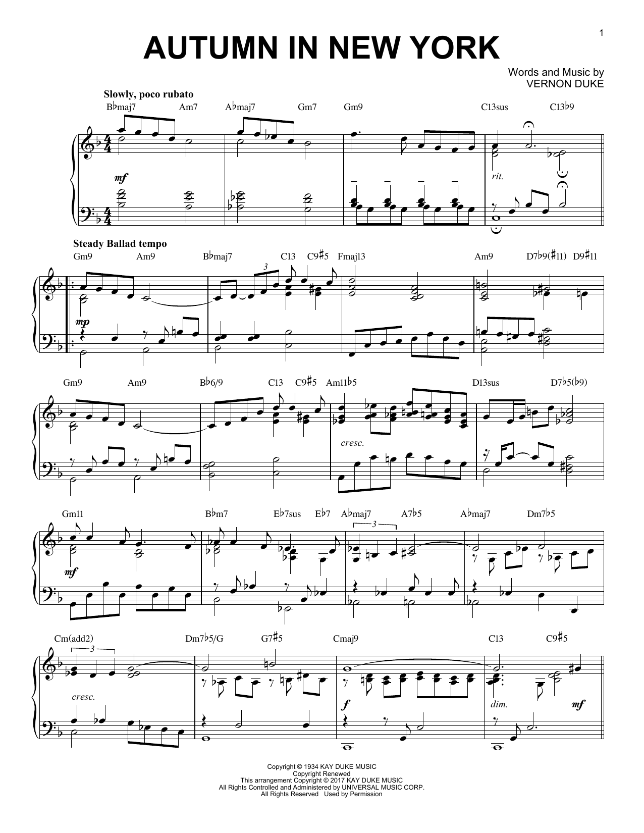 Product gallery: Page 1 of 1 Autumn In New York [Jazz version], Vernon Duke