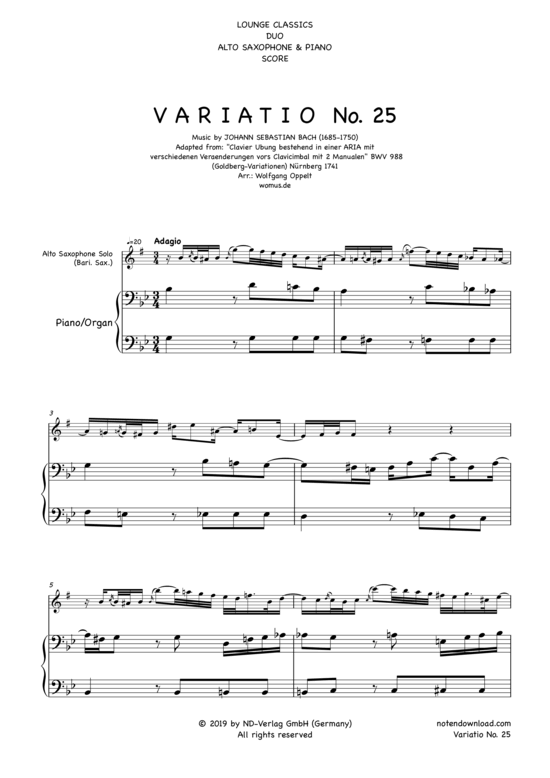 gallery: Variatio Nr. 25 (Goldberg-Variationen) , ,  (Alt Saxophon + Klavier/Orgel)