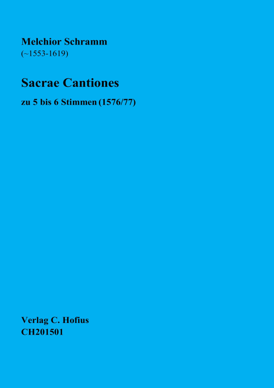 Produktbild zu: Sacrae Cantiones (1576/77)Melchior Schramm