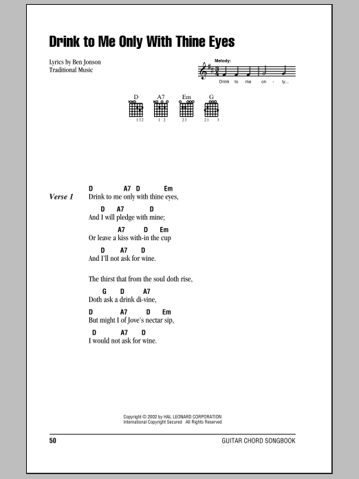 Produktgalerie: Seite 1 von 1 Drink To Me Only With Thine Eyes, Traditional, Gitarre