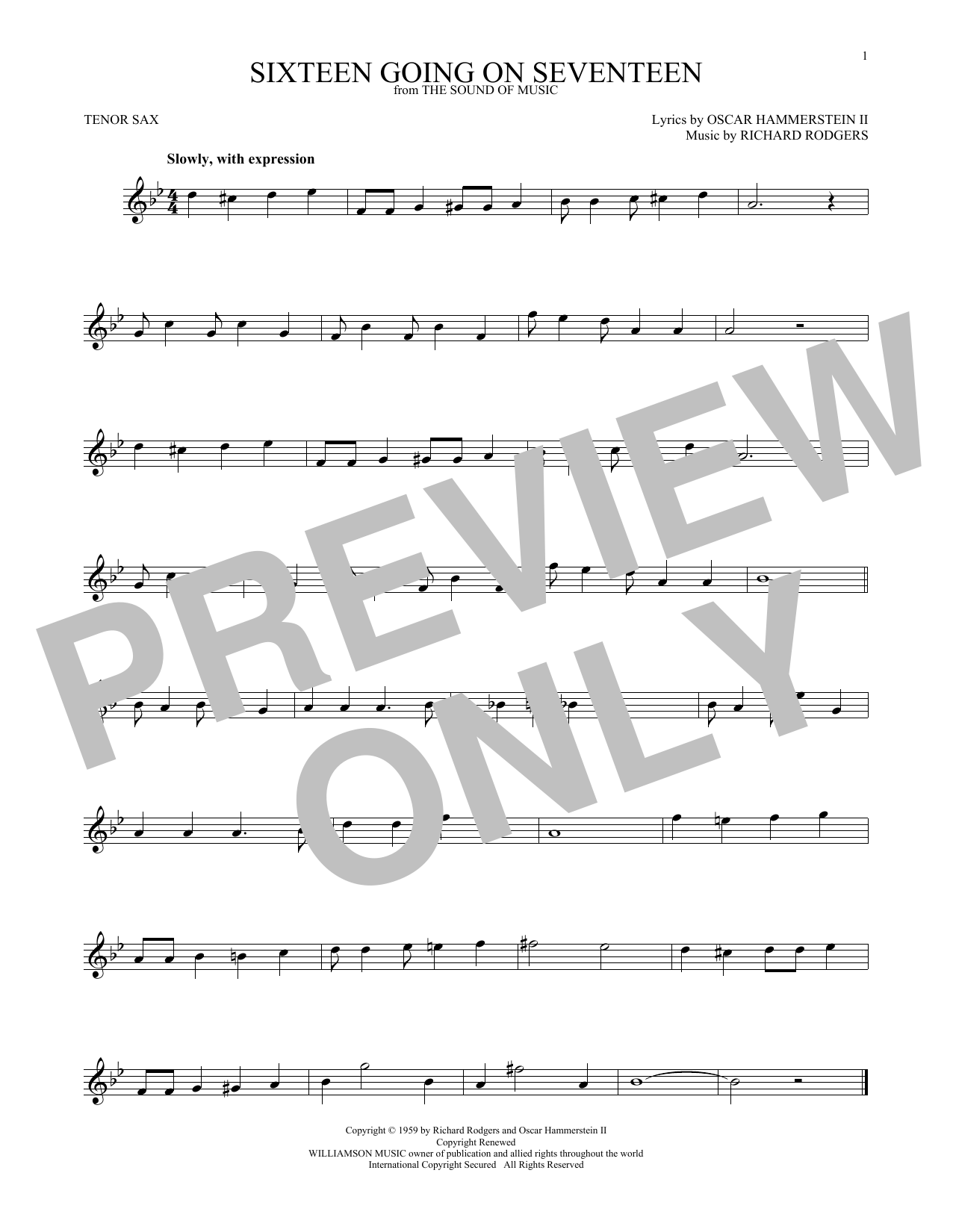 Product gallery: Page 1 of 1 Sixteen Going On Seventeen (from The Sound of Music), Rodgers & Hammerstein