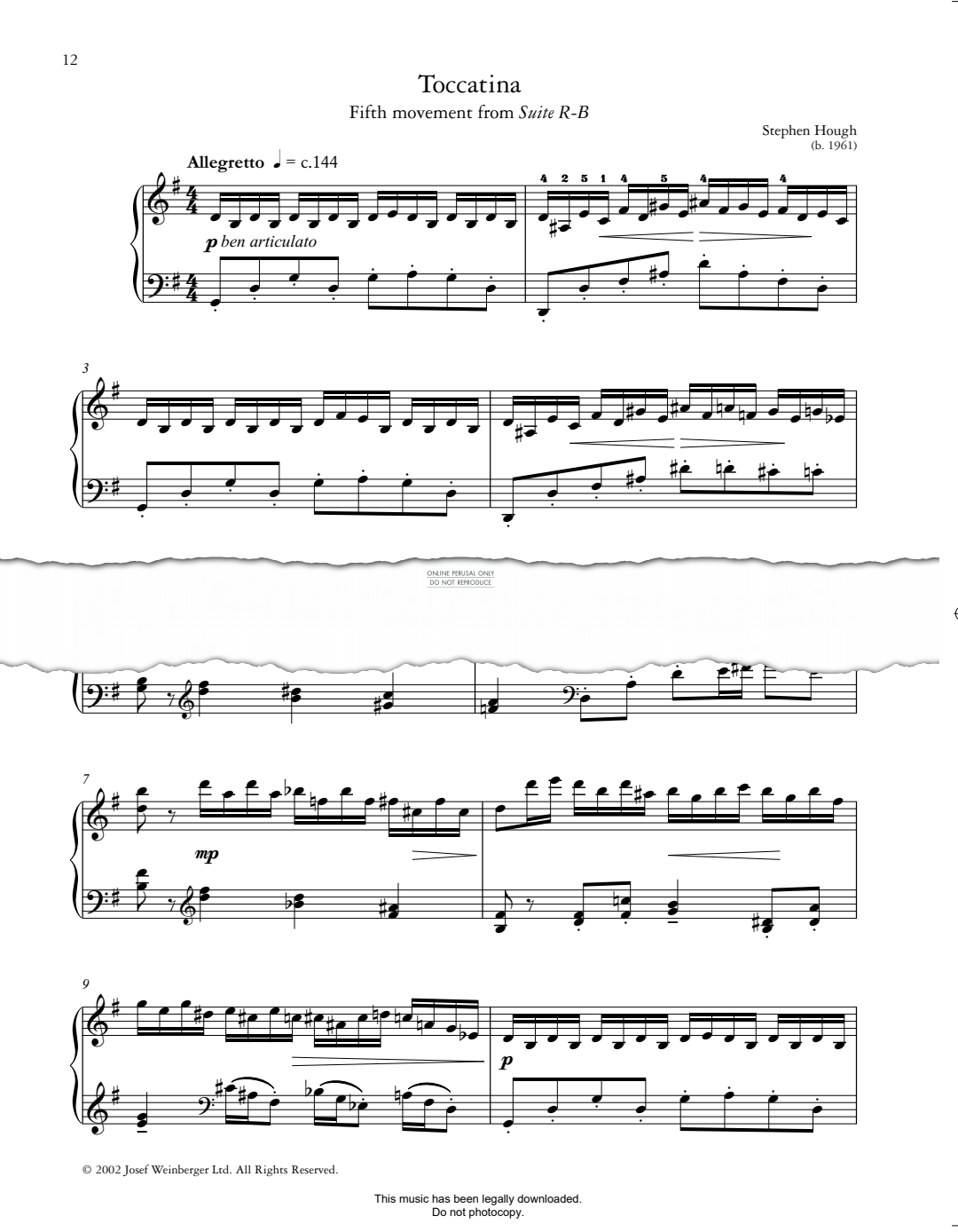 Produktbild zu: Toccatina (Fifth movement from Suite R-B)