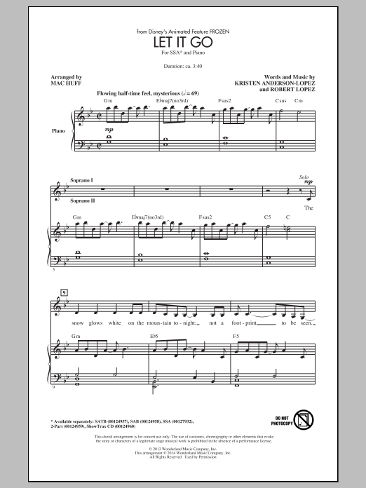 Produktbild zu: Let It Go (from Frozen) (arr. Mac Huff) - Idina Menzel