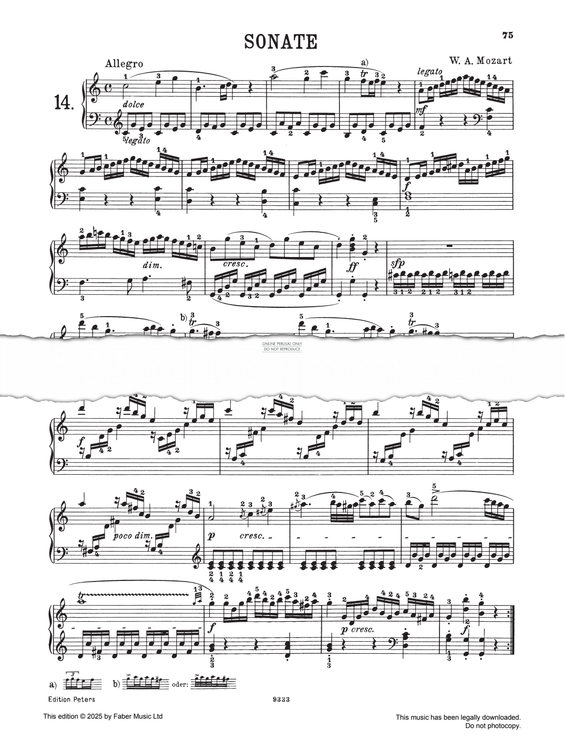 Produktgalerie: Seite 1 von 1 Sonata major KV545 'Sonata facile', Wolfgang Amadeus Mozart, Klavier