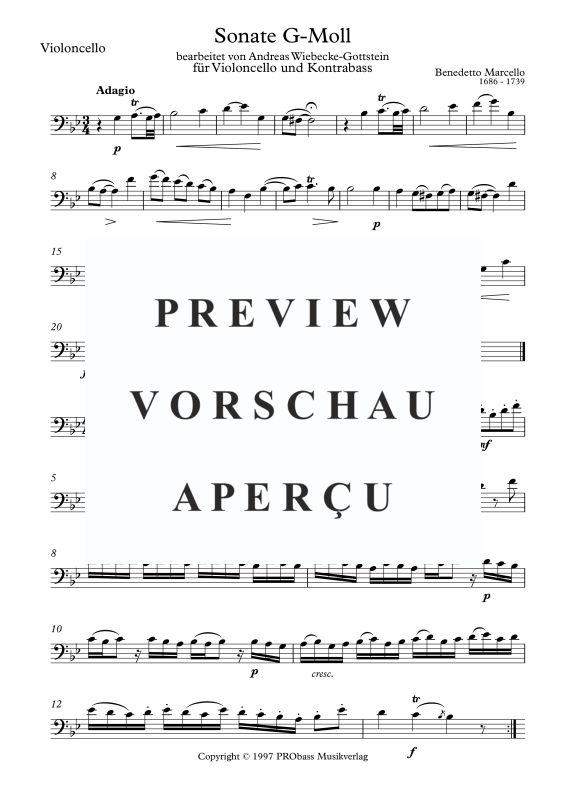Produktgalerie: Seite 11 von 11 Sonate g-moll, , Cello und Kontrabass