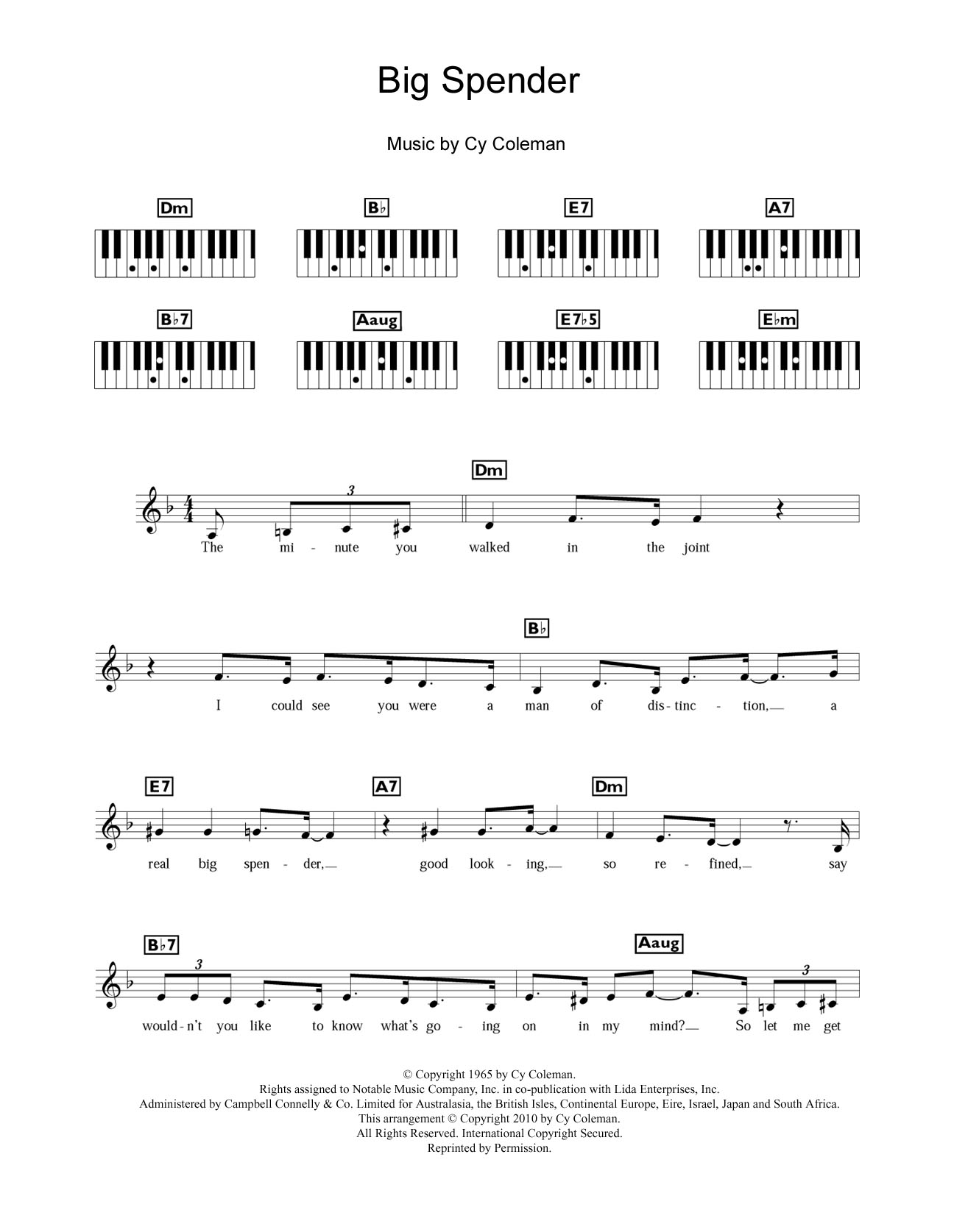 Produktbild zu: Big Spender (from Sweet Charity)