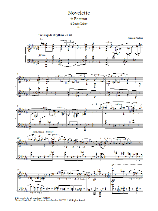 Product gallery: Page 1 of 1 Novelette In Bb Minor, II, Francis Poulenc