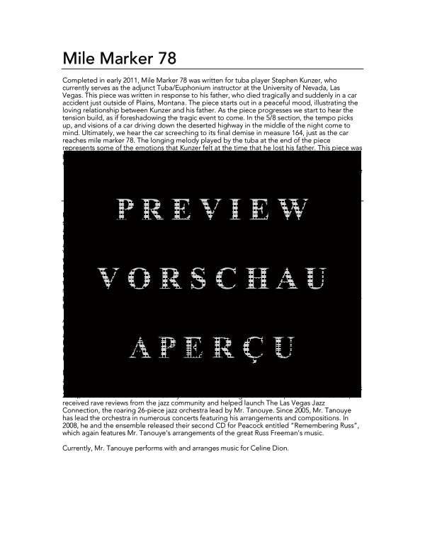 Produktgalerie: Seite 4 von 11 Mile Marker 78, , (Trio Sopran Saxophon, Tuba und Klavier)